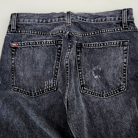 Alice + Olivia Genevive Extreme Distressed Girlfriend Jeans in Past Midnight - Picture 10 of 11